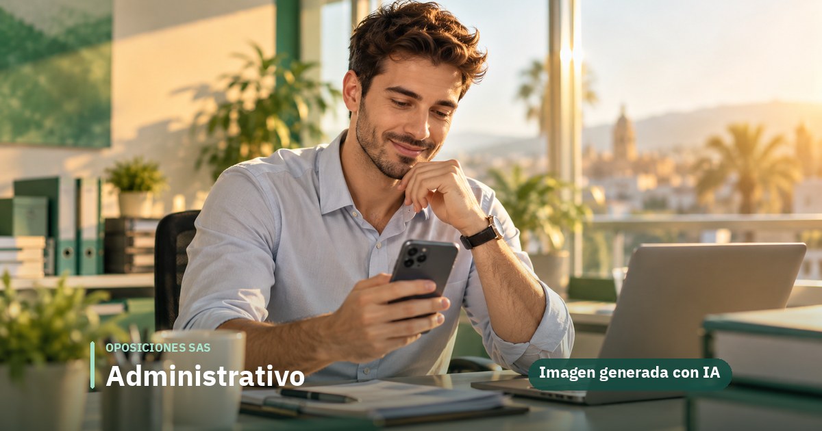 Administrativo · persona preparando la oposición SAS con OposAs