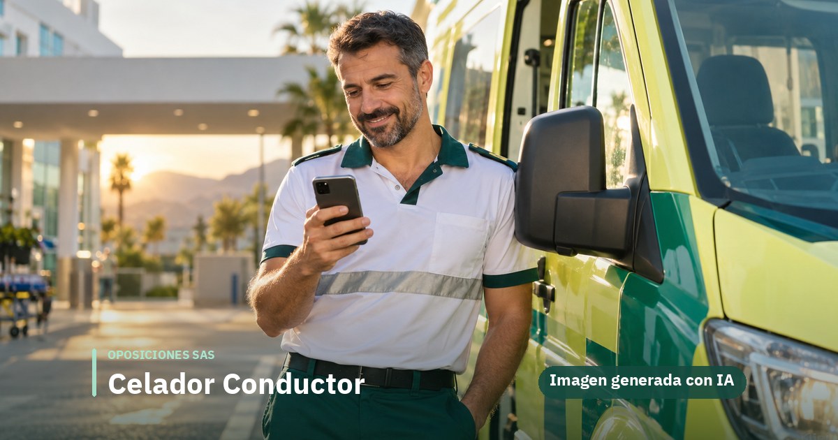 Celador Conductor · persona preparando la oposición SAS con OposAs
