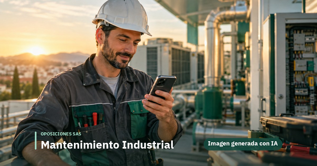Mantenimiento Industrial · persona preparando la oposición SAS con OposAs